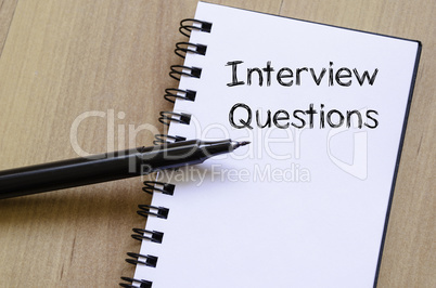 Interview questions write on notebook