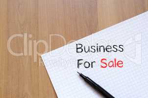 Business for sale write on notebook