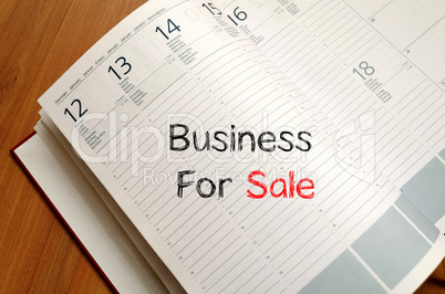 Business for sale write on notebook