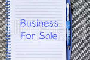 Business for sale write on notebook