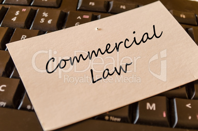 Commercial law - note on keyboard in the office