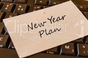 New Year Plan - note on keyboard in the office