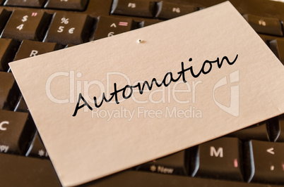 Automation - note on keyboard in the office