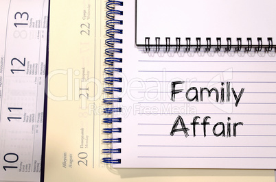 Family affair text concept