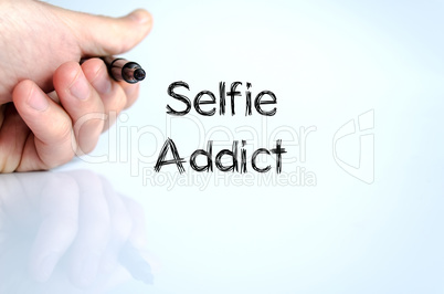 Selfie addict text concept