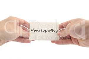 Homeopathy text concept