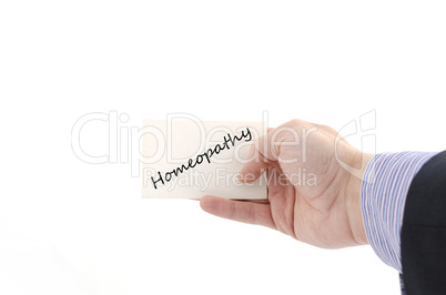 Homeopathy text concept