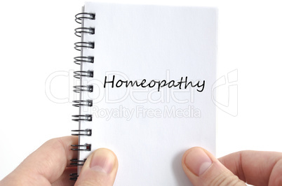 Homeopathy text concept