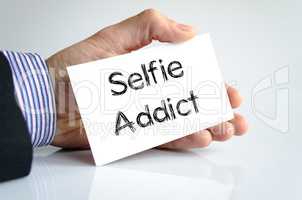 Selfie addict text concept