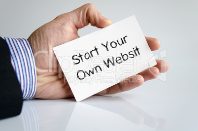 Start your own websit text concept