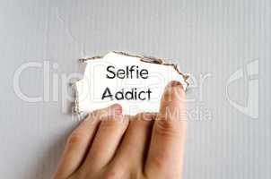 Selfie addict text concept