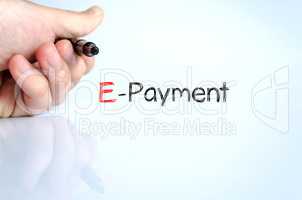 E-payment text concept