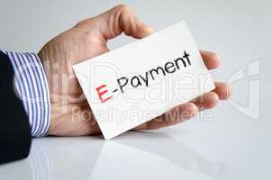 E-payment text concept