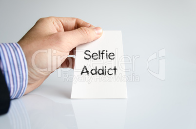 Selfie addict text concept