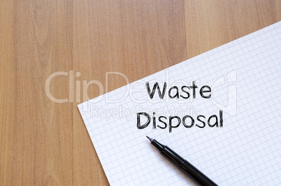 Waste disposal write on notebook