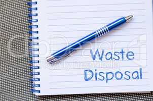 Waste disposal write on notebook