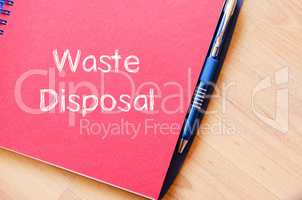 Waste disposal write on notebook