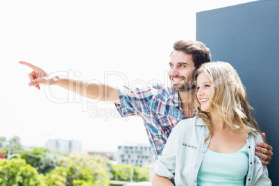 Young couple on terrace