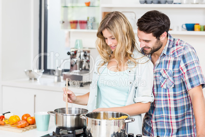 Young couple in the kitchen