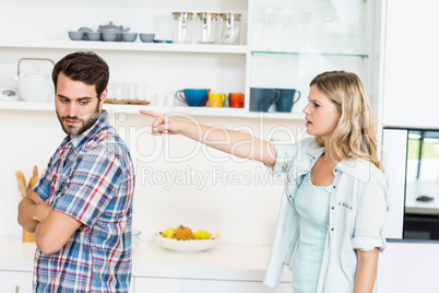 Young couple into an argument