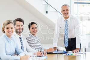 Business colleagues discussing in a meeting