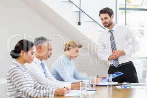 Business colleagues discussing in a meeting