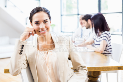 Portrait of businesswoman in meeting