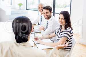 Business colleagues discussing in a meeting