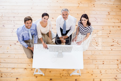 Business people sitting at desk