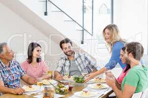 Friends having meal together