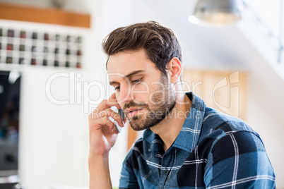 Man talking on mobile phone