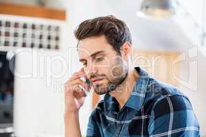 Man talking on mobile phone