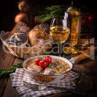 fried Fricandeau with onion