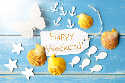 Sunny Summer Greeting Card With Happy Weekend