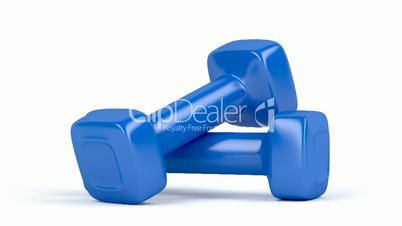 Pair of plastic dumbbells