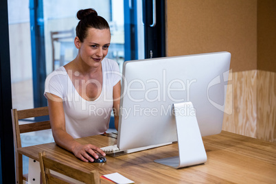 Woman working on computer