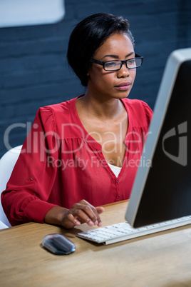 Woman working on computer