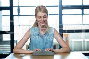 Woman typing a keyboard