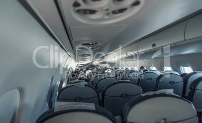 Interior airplane with passengers
