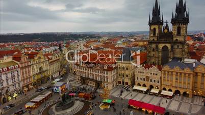 Prague Old Town Square Dusk to Night Timelapse