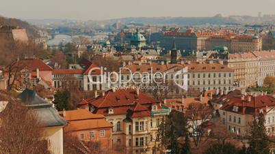 Panning Shot of the Mala Strana District in Prague