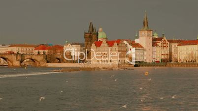Approaching the Charles Bridge in Prague from South