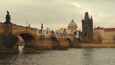 South View of Charles Bridge in Prague