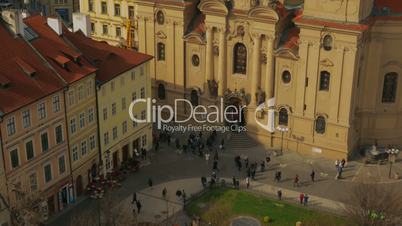 Aerial Shot of the St Nicholas Church in Prague