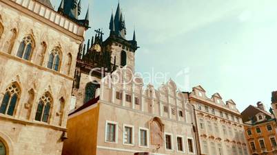 POV Walking Shot from the Old Town Square to the Church of Our Lady before Tyn