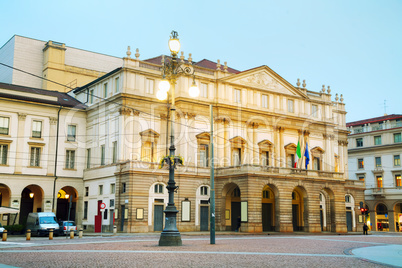 La Scaka opera house building in Milan, Italy