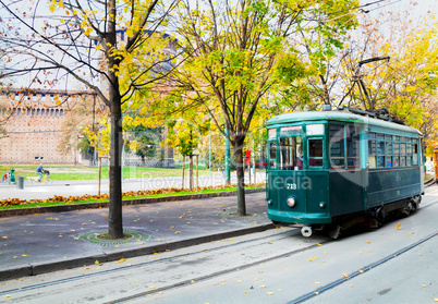 Old tram in Milano, Italy