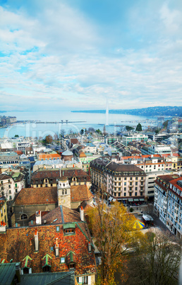 Aerial view of Geneva, Switzerland