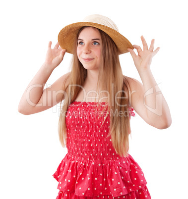 pretty girl in summer dress