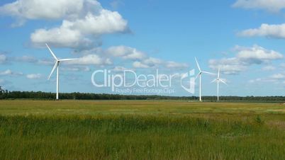 Wind Turbines in the fields, white Wildmill